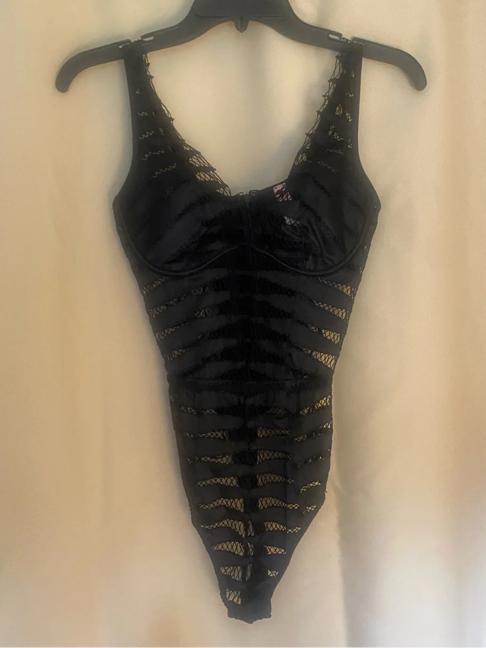 Agent Provocateur Rayna Black Fishnet Strappy Bodysuit - Picture 10 of 15